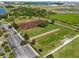 Overhead shot of an expansive sports field, featuring well-maintained green lawns and parking at 7618 Majestic Pine Ct, Orlando, FL 32819
