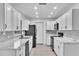 Contemporary kitchen showcasing ample counter space, sleek appliances, and bright lighting at 107 Thrush Ln, Casselberry, FL 32707