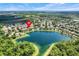 Beautiful aerial view of lakeside homes in a scenic community surrounded by lush greenery and a serene lake at 13822 Darchance Rd, Windermere, FL 34786