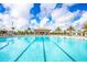Community swimming pool with lanes, poolside seating, palm trees, and a covered lounge area, perfect for relaxation at 1520 Mulligan Blvd, Davenport, FL 33896