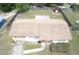 A high aerial view of a single-Gathering home with a fenced yard and small storage shed at 2013 Dearing Ave, Deltona, FL 32725