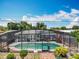 A pool with a screen enclosure, outdoor dining, and an in-ground pool for a relaxing atmosphere at 4021 Queen Anne Dr, Orlando, FL 32839