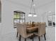 Bright dining room features a wood table, neutral chairs with nailhead trim, and tile floors at 4905 Emilee Grace Ln, St Cloud, FL 34771