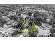 The property is highlighted in yellow, showing the solar panels and screen enclosed pool in a leafy community at 533 Pickfair Ter, Lake Mary, FL 32746