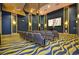 Community movie theater room with tiered seating, large screen, and stylish decor at 949 Leader St, Davenport, FL 33896