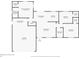 Floor plan of home with garage, laundry room, bedrooms, bathrooms, kitchen, dining and living rooms at 1859 Matterhorn Dr, Orlando, FL 32818
