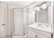 Bright bathroom featuring a shower stall, sink, and vanity at 1225 Golfview St, Orlando, FL 32804
