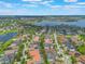 Elevated aerial view of neighborhood homes around a scenic lake in a Primary-planned community at 14357 United Colonies Dr, Winter Garden, FL 34787