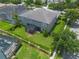An aerial backyard view of the property, complete with a screened patio and lush green lawn at 14357 United Colonies Dr, Winter Garden, FL 34787