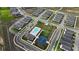 Aerial view displays a Primary-planned community with a pool, park, and sidewalks at 16055 Silver Brook Way, Winter Garden, FL 34787