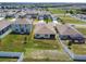 A lovely aerial view of houses with green lawns and white fences in a suburban community at 1791 Hackberry St, Clermont, FL 34715