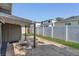 Covered patio that leads to a backyard with a white privacy fence at 232 E Grant St, Orlando, FL 32806