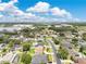 Stunning aerial view of the neighborhood showcasing well-maintained homes and tree-lined streets on a sunny day at 4221 Kezar Ct, Belle Isle, FL 32812
