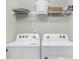 The laundry room features a washer, dryer, and shelving for storage at 4310 Lana Ave, Davenport, FL 33897