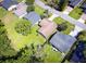 An aerial perspective highlights homes surrounded by lush landscaping in a peaceful neighborhood, offering a tranquil residential setting at 5216 Sunrise Blvd, Orlando, FL 32803