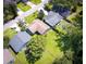 Overhead shot shows homes nestled in a verdant neighborhood, with manicured lawns and mature trees creating a serene atmosphere at 5216 Sunrise Blvd, Orlando, FL 32803