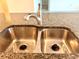Stainless steel double-bowl sink with granite countertop and modern faucet at 5350 Pine Lilly Dr, St Cloud, FL 34771