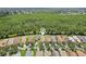 Stunning aerial view of the neighborhood showcasing lush greenery and a peaceful creek bordering the backyard at 636 Grand Canal Dr, Kissimmee, FL 34759