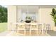 Covered outdoor patio with dining table, chairs, and plants at 773 Tundra Loop, Groveland, FL 34736
