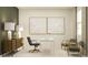 Contemporary home office space featuring modern furniture, light walls, and natural light from the window at 809 Tundra Loop, Groveland, FL 34736
