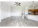 Wide shot of floor plan with a neutral paint job and kitchen access at 2528 Double Tree Pl, Oviedo, FL 32766
