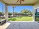 Relaxing covered patio with ceiling fan overlooking the lush, fenced backyard, perfect for entertaining or unwinding at 2528 Double Tree Pl, Oviedo, FL 32766