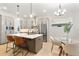 Spacious kitchen with gray cabinets, stainless steel appliances, a central island, and a casual dining area at 3022 Peel Ave, Orlando, FL 32806