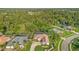 Scenic aerial view of a home with a screened-in pool, lush landscaping, and a private backyard surrounded by mature trees at 6121 Oxbow Bend Ln, Port Orange, FL 32128