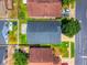 Aerial view of the house showcasing the backyard, adjacent homes and neighborhood street at 3010 Egrets Landing Dr, Lake Mary, FL 32746