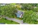 Aerial view of a home nestled amongst lush trees and green lawns at 15198 E Oakland Ave, Winter Garden, FL 34787