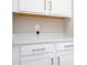 Close-up of quartz countertop with undermount cabinets and drawers at 16489 Silver Brook Way, Winter Garden, FL 34787