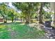 Backyard with trees and green space and air conditioning unit at 2417 Cedar Ave, Sanford, FL 32771