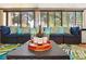 Cozy sunroom with views and wicker furniture and tropical rug at 10849 William Tell Dr, Orlando, FL 32821