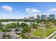 Scenic aerial view shows the property's convenient location near parks, lakes, and the city skyline at 150 E Robinson St # 2111, Orlando, FL 32801