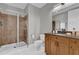 Bathroom showcases a glass-enclosed shower and stylish vanity at 150 E Robinson St # 2111, Orlando, FL 32801