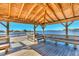 Charming waterfront pavilion with benches provides a serene spot to enjoy lake views at 16086 Johns Lake Overlook Dr, Winter Garden, FL 34787