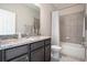 Bathroom with granite countertops and shower-tub combo at 4125 Lavender Ct, Lake Hamilton, FL 33851