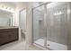Well-lit bathroom featuring walk-in shower at 4125 Lavender Ct, Lake Hamilton, FL 33851