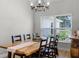 Well-appointed dining space with hardwood floors, a wooden table set near a bright window, and decorative accents at 5478 Nw 153Rd Ct, Morriston, FL 32668