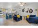Inviting living area with stylish furniture, hardwood floors, and kitchen view at 826 Cherokee Cir, Sanford, FL 32773