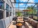 Screened-in patio with comfortable seating and outdoor dining area at 987 Nathan Ridge Rd, Clermont, FL 34715