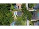 Beautiful aerial view of home showcasing mature trees, neighborhood, and a private pool at 1462 Mt Laurel Dr, Winter Springs, FL 32708