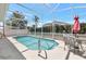 Screened-in pool area with outdoor seating, perfect for relaxation at 214 Glasgow Ct, Davenport, FL 33897
