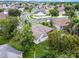 Aerial view of home showcases beautiful landscaping and neighborhood, highlighting the property's location at 2888 Middleton Cir, Kissimmee, FL 34743