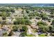A neighborhood view from above showing well-maintained homes nestled among mature trees and beautiful landscaping at 3014 Linmont Ln, Eustis, FL 32726