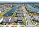 An aerial view of the property shows the proximity to the lake, other homes, and street at 3077 Nottel Dr, St Cloud, FL 34772