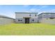 Expansive backyard features a well-maintained lawn, privacy fence, and a screened patio at 5291 Meredrew Ln, St Cloud, FL 34771