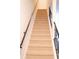 Carpeted staircase with modern railing leading to the upper level at 7842 Holiday Isle Dr # 102, Belle Isle, FL 32812