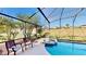 Enjoy this screened in pool with a spa and plenty of room for entertaining at 8520 La Isla Dr, Kissimmee, FL 34747