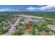 Aerial view of a neighborhood with the property and I4/434 Intersection clearly visible at 102 Ichabod Trl, Longwood, FL 32750